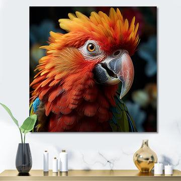 Orange Parrot portrait photo - Parrot Wall Art Prints